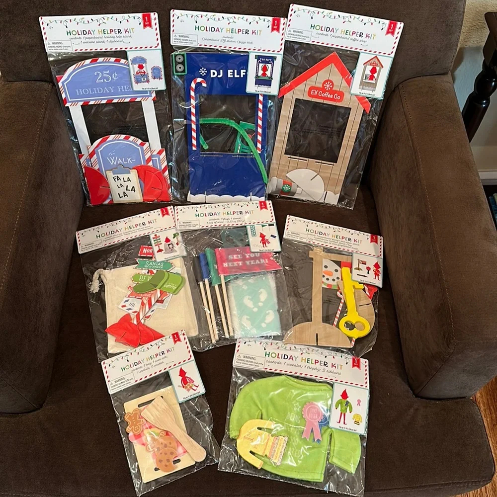 Target Santas elf Holiday helper accessories 8 packaged themes, all NWT